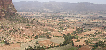 Vista tabia rural de la Región de Tigray